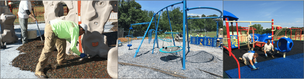 Playground equipment installation